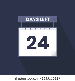 24 Days Left Countdown for sales promotion. 24 days left to go Promotional sales banner
