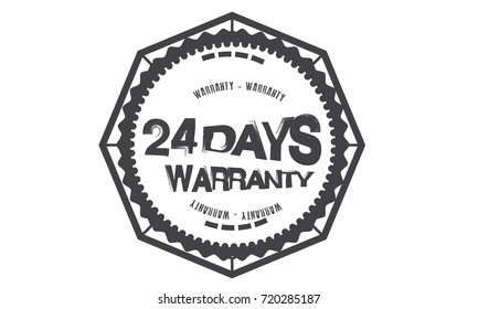 24 days warranty icon vintage rubber stamp guarantee