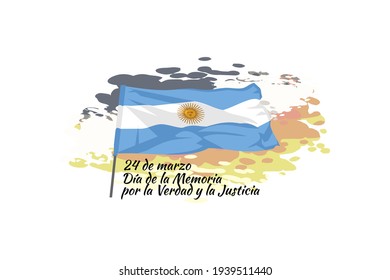 24 de marzo, Día Nacional de la Memoria por la Verdad y la Justicia (translation: March 24, Day of Remembrance for Truth and Justice)   vector illustration.  Suitable for greeting card and poster. 