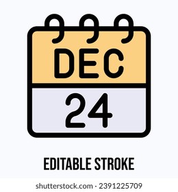 24 December Calendar, Vector Calendar.