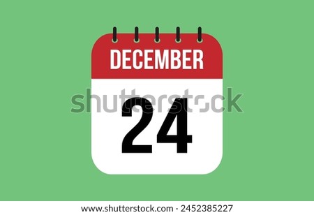 24 December Calendar. December Calendar Vector.