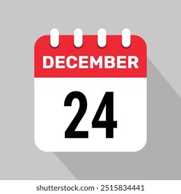 24 december calender icon text page monthly web design.