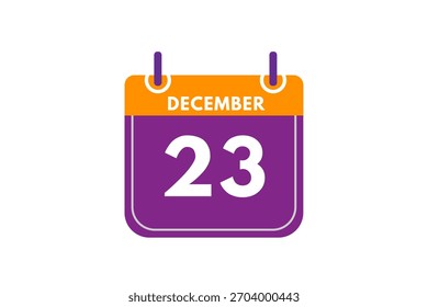24 December month single day vector, illustration, calendar with orange, purple, ash and white color background calendar icon of December 24