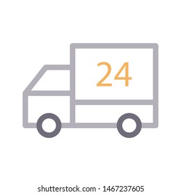 24 delivery colour line vector icon