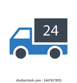 24 delivery glyph colour vector icon