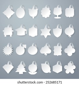 24 design of vector white wobbler on gray background.