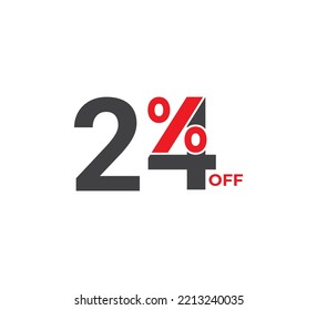 24% Discount Coupon. Sale tags set vector badges template. Sale offer price sign. Special offer symbol. Discount promotion. Discount badge shape. Vector illustration design
