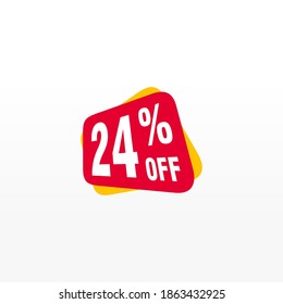 24 descuento, distintivos de vectores de venta para etiquetas, , pegatinas, banners, etiquetas, etiquetas, etiquetas web, nueva oferta. Banner de signo de origami de descuento