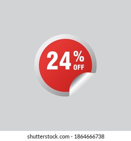 24 discount, Sales Vector badges for Labels, , Stickers, Banners, Tags, Web Stickers, New offer. Discount origami sign banner