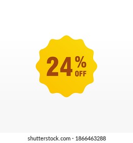 24 discount, Sales Vector badges for Labels, , Stickers, Banners, Tags, Web Stickers, New offer. Discount origami sign banner
