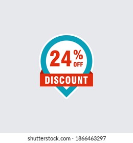 24 discount, Sales Vector badges for Labels, , Stickers, Banners, Tags, Web Stickers, New offer. Discount origami sign banner