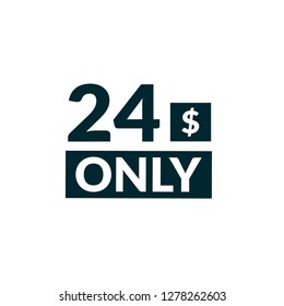 24 dollars only - emblem, label, badge,sticker, logo.Designed for your web site design, logo, app, UI - Vektor - Vektor 