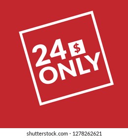 24 dollars only - emblem, label, badge,sticker, logo.Designed for your web site design, logo, app, UI - Vektor - Vektor 