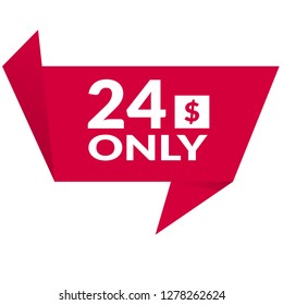 24 dollars only - emblem, label, badge,sticker, logo.Designed for your web site design, logo, app, UI - Vektor - Vektor 