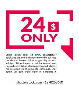 24 dollars only - emblem, label, badge,sticker, logo.Designed for your web site design, logo, app, UI - Vektor - Vektor 