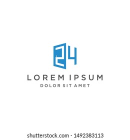 24 Door Logo Monogram Icon Vector Template