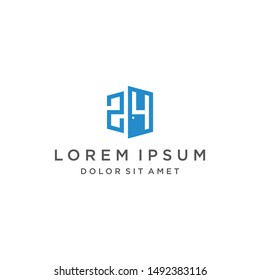 24 Door Logo Monogram Icon Vector Template