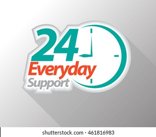 24 everyday support graphic icon. Vector illustration.