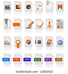 24 file icons of different file format