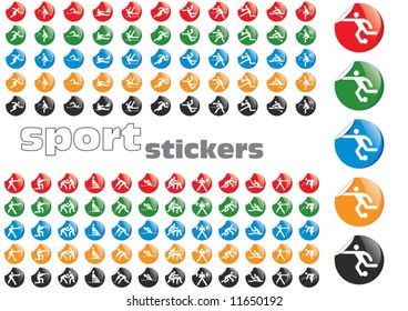 24 five-color vector sports sticker