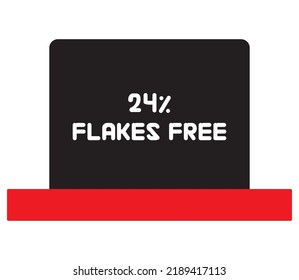 24% Flakes Free sign tag warning banner vector art illustration Isolated on White Background in various color