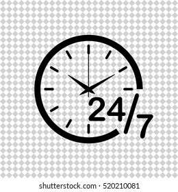 24 h - black vector  icon