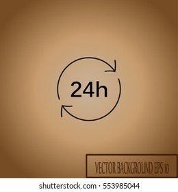 24 h icon with arrow
