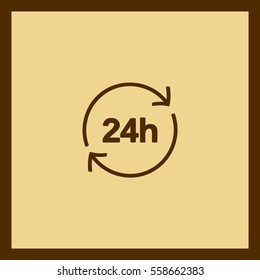 24 h icon with arrow