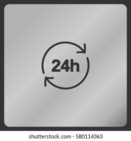 24 h icon with arrow