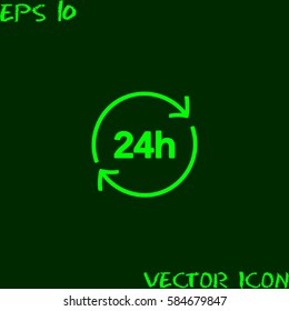 24 h icon with arrow
