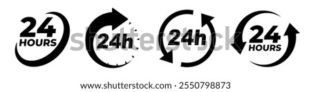 24 h icon. 24 hours icon
