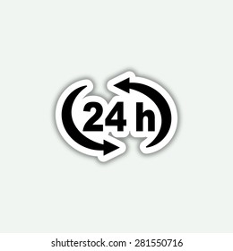 24 h icon - vector sticker