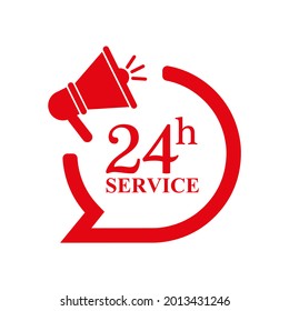 24 h service icon on white background