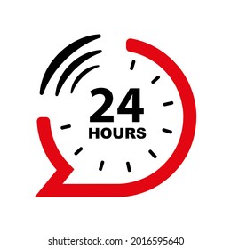24 h service icon on white background