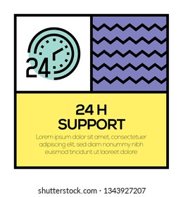 24 H SUPPORT ICON CONCEPT