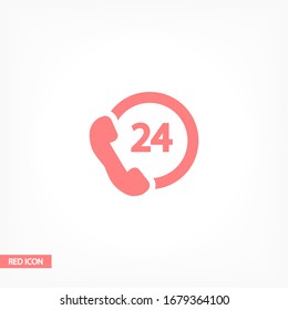 24 h support Icon in trendy flat style isolated on 24 h support background. Time symbol for your web site design, logo, app, UI. Vector illustration, EPS 10 24 h support