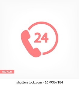 24 h support Icon in trendy flat style isolated on 24 h support background. Time symbol for your web site design, logo, app, UI. Vector illustration, EPS 10 24 h support