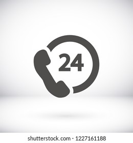  24 h support. icon. Vector Eps 10
