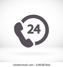  24 h support. icon. Vector Eps 10