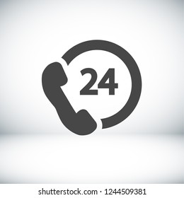  24 h support. icon. Vector Eps 10