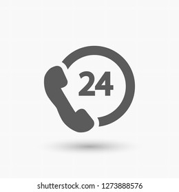  24 h support. icon. Vector Eps 10
