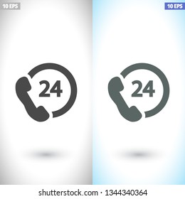  24 h support. icon. Vector Eps 10