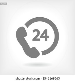 24 h support. icon. Vector Eps 10. Lorem Ipsum Flat Design