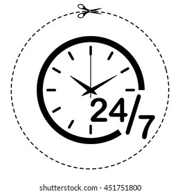 24 h vector icon