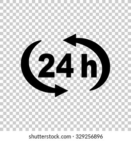 24 h vector icon - black illustration