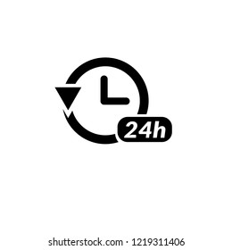 24 H Vector Icon. Circle Icon