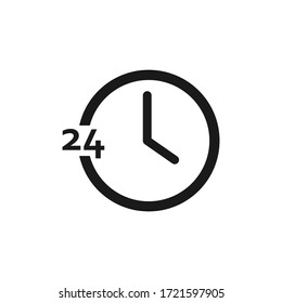 24 hour assistance clock icon vector image