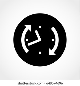 24 hour assistance , clock Icon Isolated on White Background