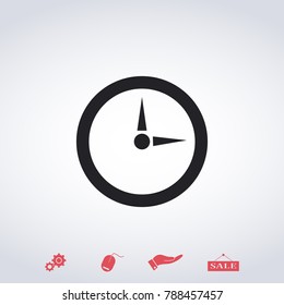 24 hour assistance , clock Icon Isolated on grey Background