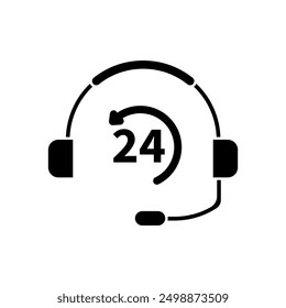 24 hour assistance concept line icon. Simple element illustration. 24 hour assistance concept outline symbol design.